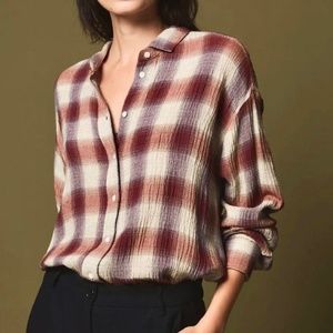 NWT Brand New Hartford Alternative Classics Wool Plaid Shirt Size 2 Charlot FALL